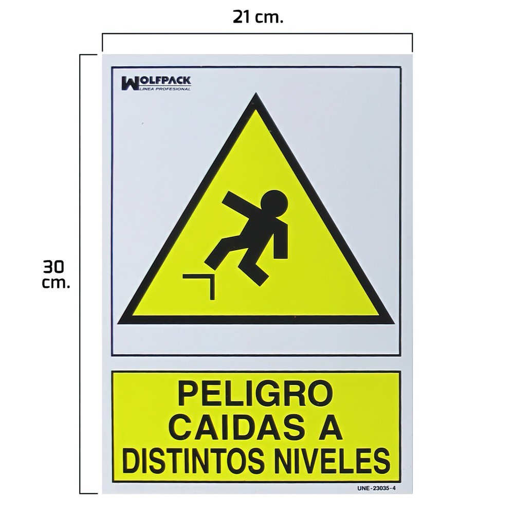 Cartel Peligro Caidas a Distintos Niveles 21x 30 (Alt,) cm, al por Mayor | Almacén de Ferretería