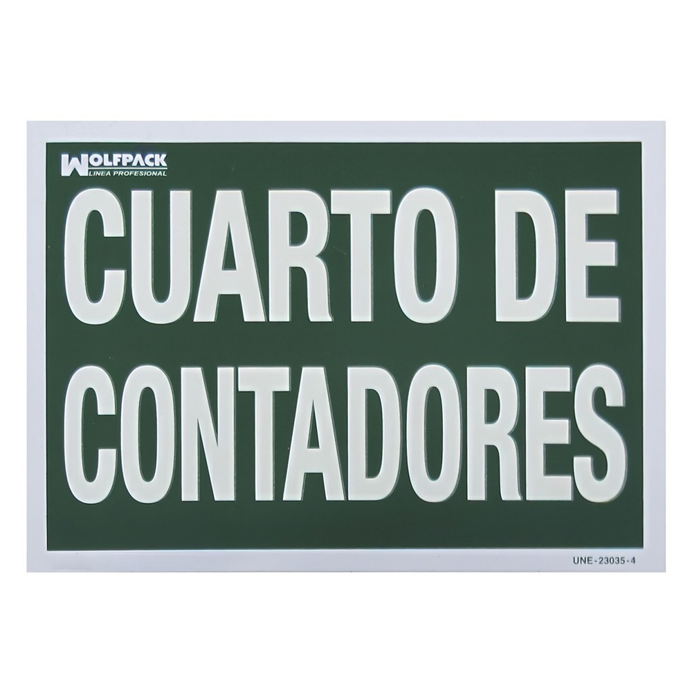 Cartel Cuarto De Contadores 30 x 21 (Alt,) cm, al por Mayor | Almacén de Ferretería