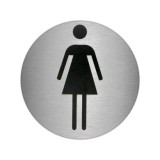 Placa Adhesiva Baño "Mujer" Acero Inoxidable Ø 7 cm, al por Mayor | Almacén de Ferretería