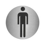 Placa Adhesiva Baño "Hombre" Acero Inoxidable Ø 7 cm, al por Mayor | Almacén de Ferretería