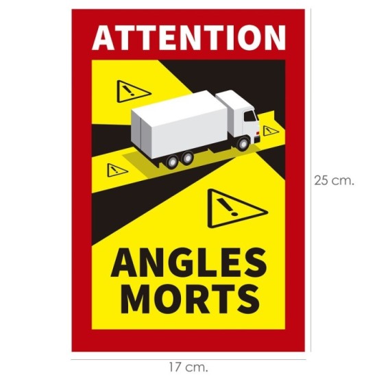 Rotulo / Pegatina Adhesivo Angulo Muerto Camion 25x17 cm, pegatina Angulo Muerto Francia Obligatoria al por Mayor | Almacén de F