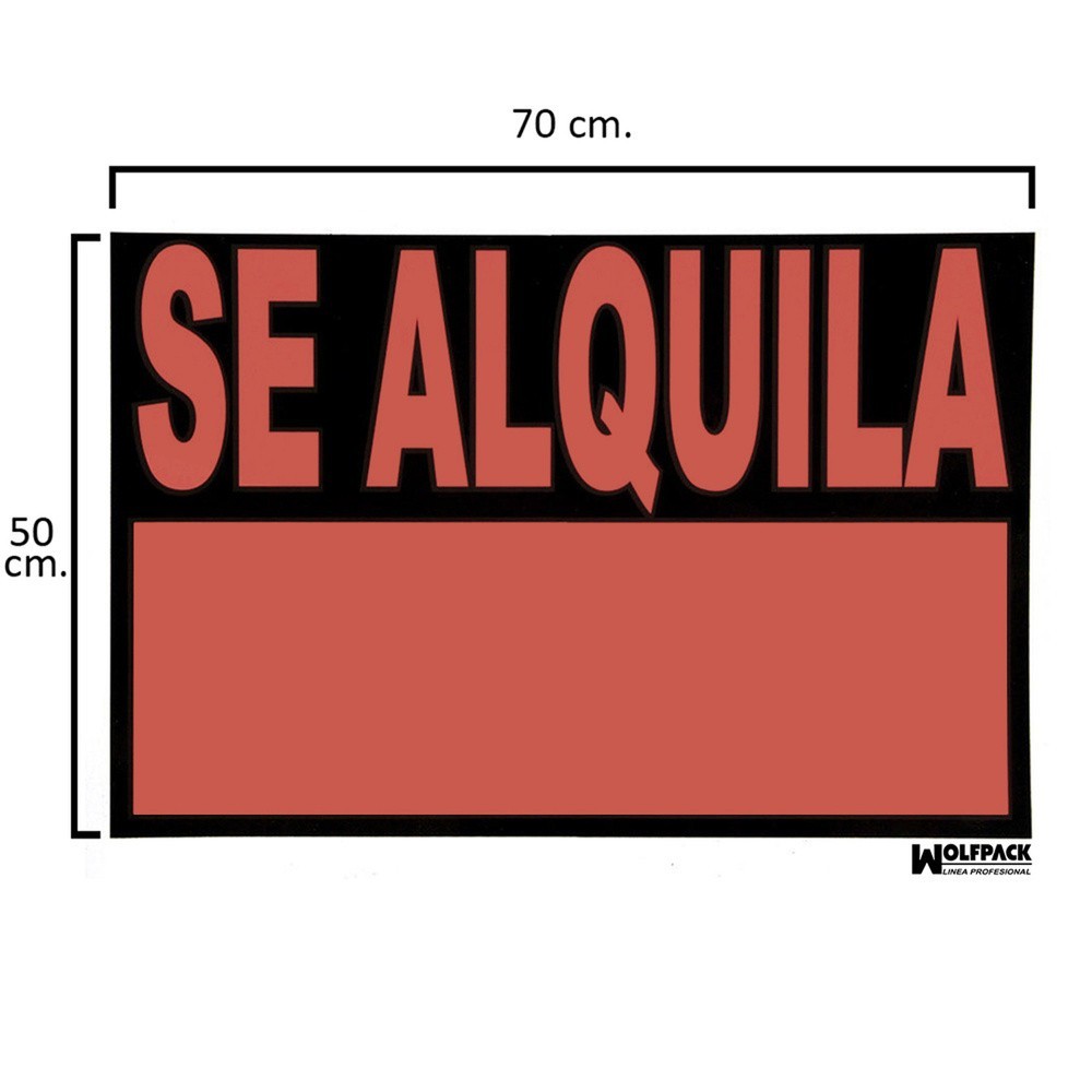 Cartel Se Alquila  70x50 (Alt,) cm, al por Mayor | Almacén de Ferretería