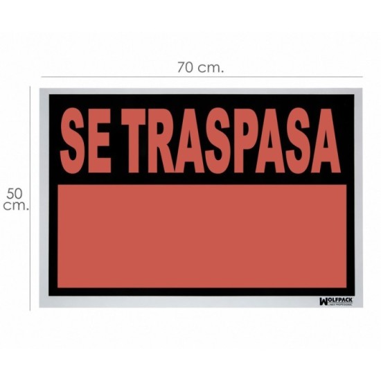 Cartel Se Traspasa 70 x 50(Alt,)  cm, al por Mayor | Almacén de Ferretería