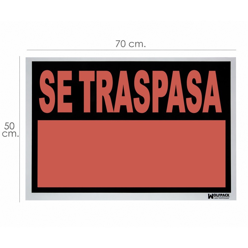 Cartel Se Traspasa 70 x 50(Alt,)  cm, al por Mayor | Almacén de Ferretería