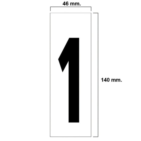 Numero Adhesivo 46x140 mm,   Nº 1 al por Mayor | Almacén de Ferretería