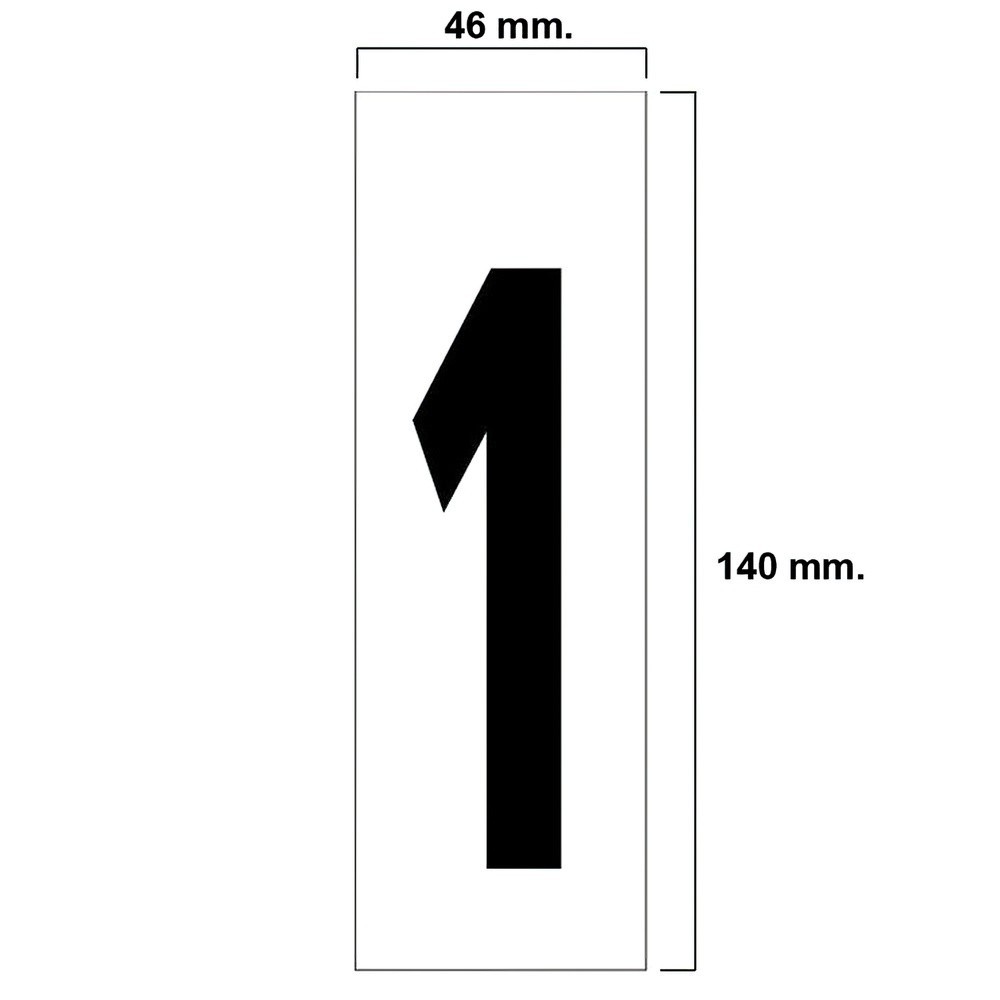 Numero Adhesivo 46x140 mm,   Nº 1 al por Mayor | Almacén de Ferretería