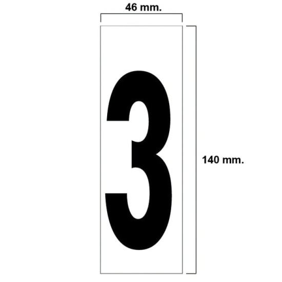 Numero Adhesivo 46x140 mm,   Nº 3 al por Mayor | Almacén de Ferretería