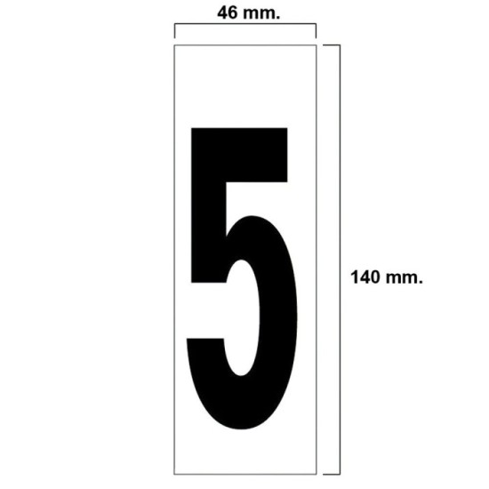 Numero Adhesivo 46x140 mm,   Nº 5 al por Mayor | Almacén de Ferretería