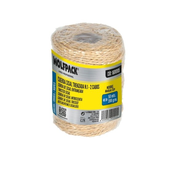 Cuerda Sisal Nº1 Hilo de 2 Cabos (Bobina 220 gr, / 50 m,) al por Mayor | Almacén de Ferretería