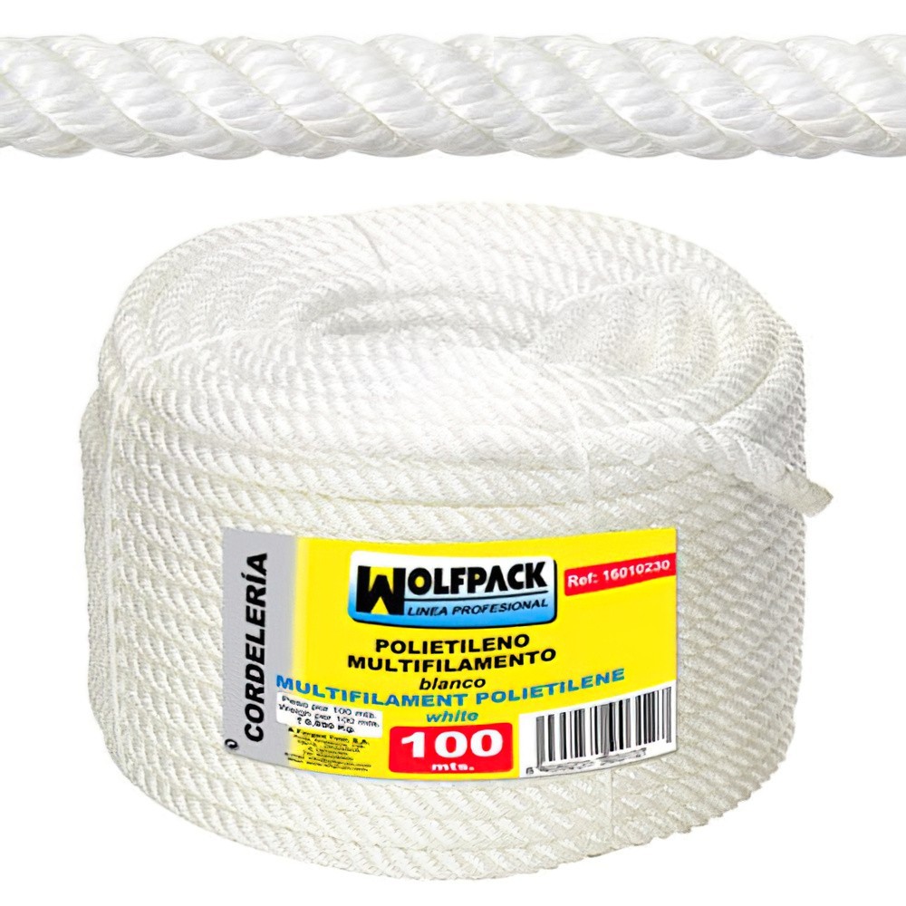 Cuerda Polipropileno Multifilamento (Rollo 100 m,)  12 mm, al por Mayor | Almacén de Ferretería