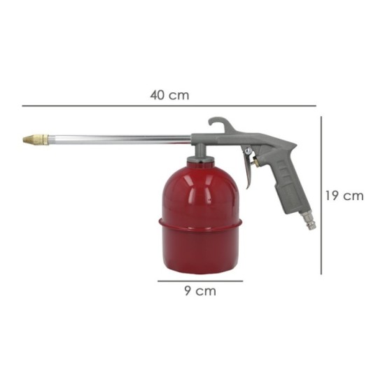 Pistola Petrolear Neumatica Con Deposito Inferior y Adaptador Rapido, Pistola Limpieza Motores, Pistola Petrolear Neumatica al p
