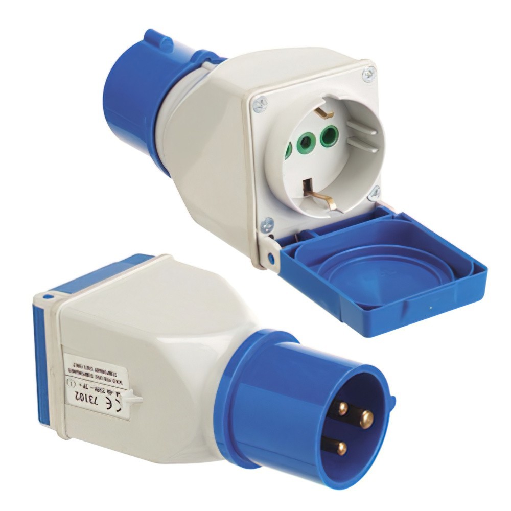 Adaptador Industrial Cetac Schuko Simple 2p Con Tapa al por Mayor | Almacén de Ferretería
