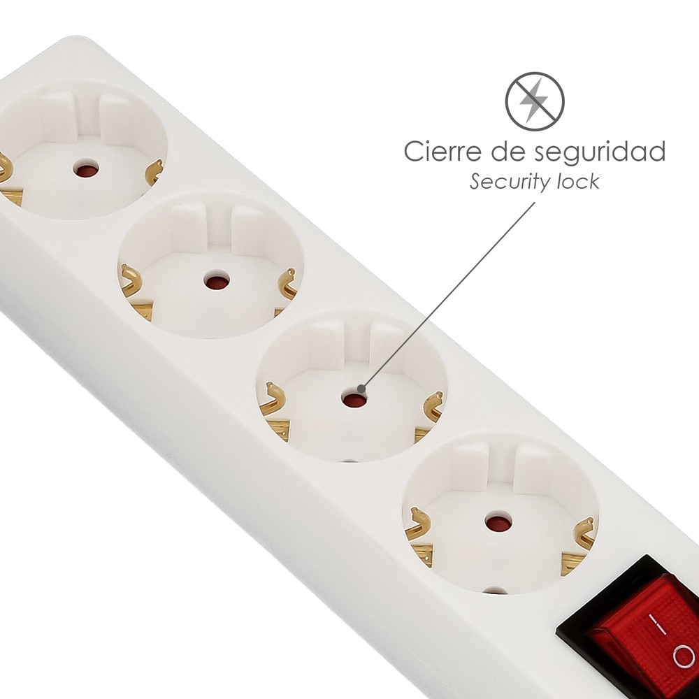 Base Multiple  4 Tomas Con Toma De Tierra Con Interruptor al por Mayor | Almacén de Ferretería
