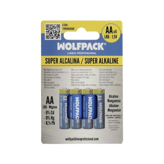 Pila Alcalina AA LR-6  Blister 4 Piezas al por Mayor | Almacén de Ferretería