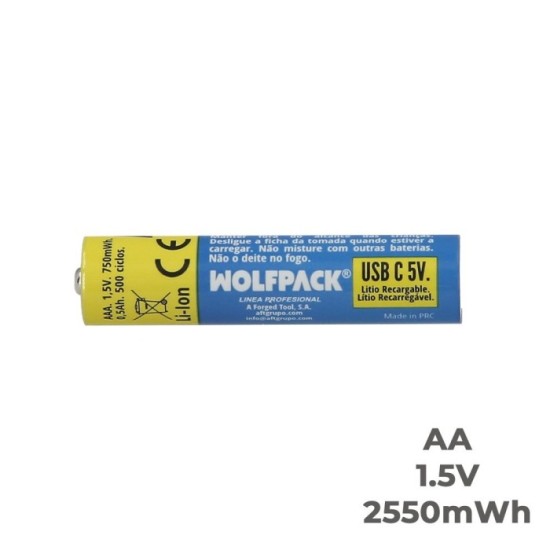 Pila Litio Recargable "AAA" 1,5V USB-C (4 Unidades) al por Mayor | Almacén de Ferretería