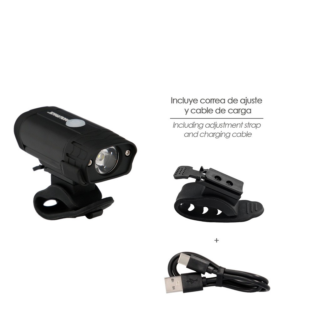 Luz Led Frontal Para Bicicleta / Patinete 400 Lumenes (5 Modos) Bateria Recargable USB al por Mayor | Almacén de Ferretería
