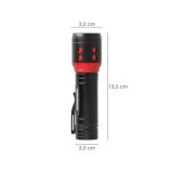 Linterna LED De Mano Mini Aluminio Recargable USB (1,200 mah) 500 Lumenes 5 Watt, Con Función Zoom y Clip Sujeción al por Mayor 