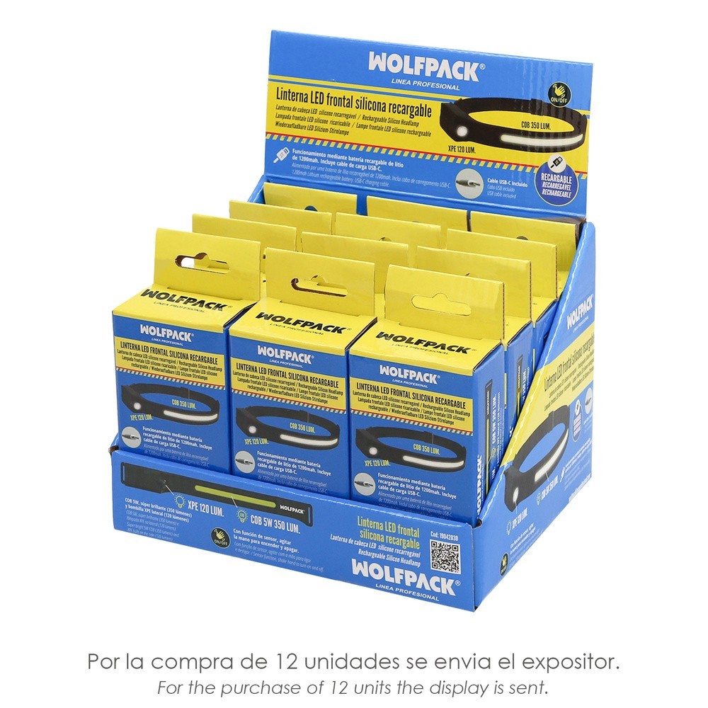 Linterna Led Frontal Cabeza Ajustable 350 Lumenes 4 Modos, Cinta Ajustable, Bateria Recargable Con Sensor Movimiento al por Mayo