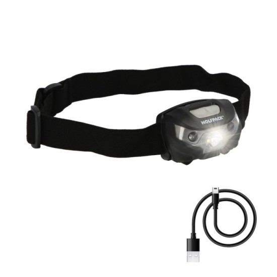 Linterna Led Frontal Cabeza Litio Usb Recargable, 3 modos de luz, 120 LUM, Sensor de encendido y apagado, al por Mayor | Almacén