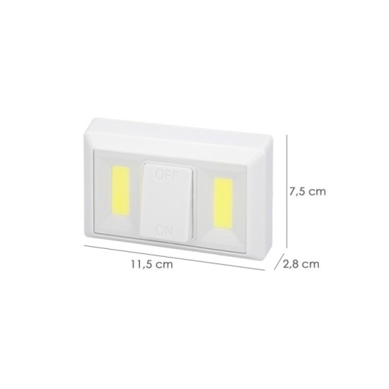 Linterna / Luces Led Para Pared / Armario A pilas (4 AAA) 250 Lumenes (Fijación Mediante Pegatina, Iman o Tornillos) al por Mayo