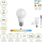 Bombilla Led Estandar Rosca E27, 8 Watt, Equivale A 65 Watt, 806 Lumenes, Luz Neutra (4000º K,) al por Mayor | Almacén de Ferret