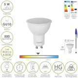 Bombilla Led Dicroica Rosca GU10, 5 Watt, Equivale A 35 Watt, 500 Lumenes, Luz Neutra 4000º K al por Mayor | Almacén de Ferreter