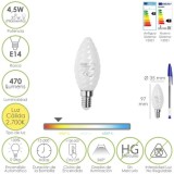 Bombilla Led Filamento Vela Esmerilada E14, 4,5 Watt, Equivale A 35 Watt, 470 Lumenes, Luz Calida 2700º K, al por Mayor | Almacé