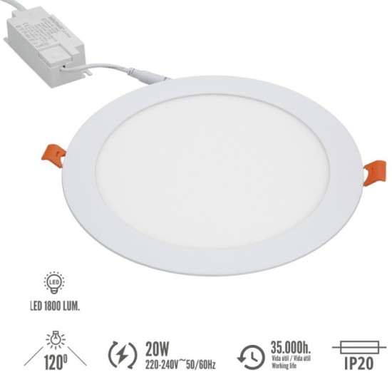 Downlight Led Empotrar 20 Watt 1800 Lumenes 6000K al por Mayor | Almacén de Ferretería
