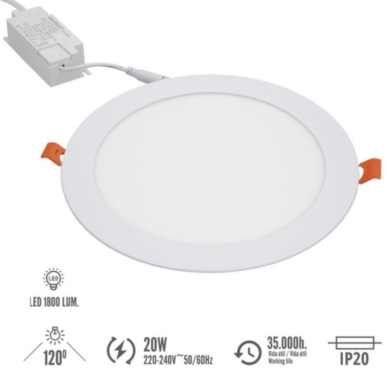 Downlight Led Empotrar 20 Watt 1800 Lumenes 4500K al por Mayor | Almacén de Ferretería