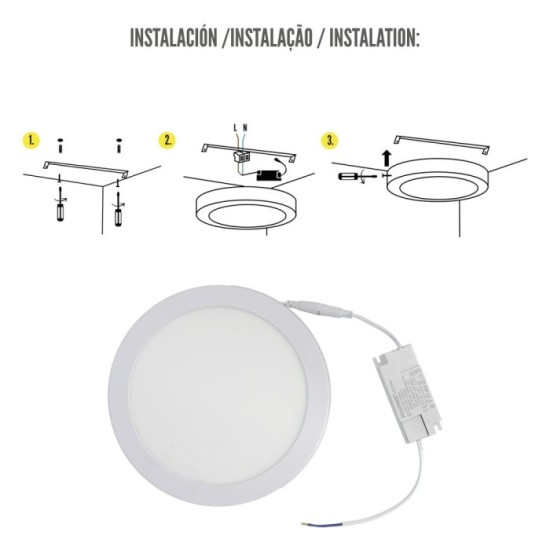 Downlight Superficie Led 20 Watt 1800 Lumenes 4500K al por Mayor | Almacén de Ferretería