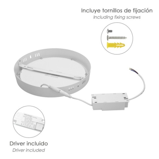 Downlight Superficie Led 20 Watt 1800 Lumenes 3000K al por Mayor | Almacén de Ferretería