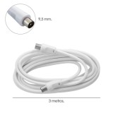 Prolongación Para Televisión - Vídeo De 3 M, Conector De 9,5 Mm Blanco, al por Mayor | Almacén de Ferretería