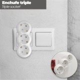 Adaptador Triple Schuko Recto 16A, 250V, al por Mayor | Almacén de Ferretería