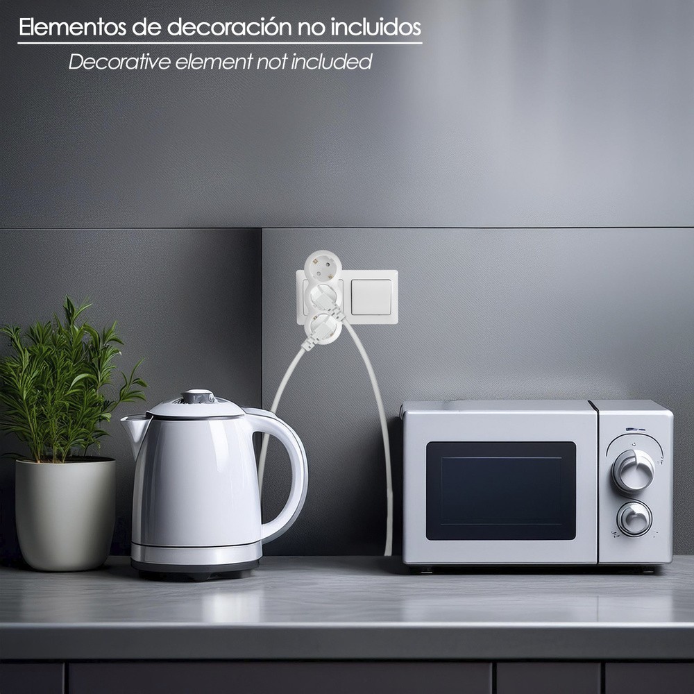 Adaptador Triple Schuko Recto 16A, 250V, al por Mayor | Almacén de Ferretería