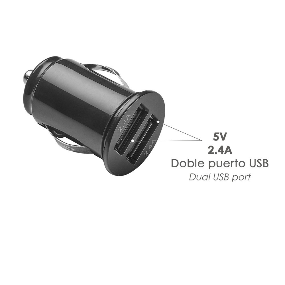 Cargador Coche USB Dos Tomas 2,1 Amperios, 5 V, Adaptador Enchufe USB Cargador USB de Pared, Android, Iphone, Smartphones al por