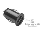 Cargador Coche USB Dos Tomas 2,1 Amperios, 5 V, Adaptador Enchufe USB Cargador USB de Pared, Android, Iphone, Smartphones al por