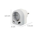 Enchufe / Adaptador Schuko Con 2 Tomas, USB A / C, Potencia Maxima 3680 W, Cargador Moviles, Cargador 2 Tomas, Adaptador Moviles