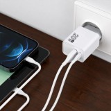 Cargador GaN 20 W, con puertos USB-A y USB-C, incluye cable USB-C a USB-C de 100 cm, al por Mayor | Almacén de Ferretería