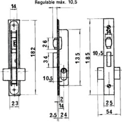 Cerradura Lince 5551 Aluminio   14 mm,