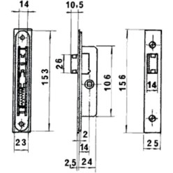 Cerradura Lince 5553 Aluminio   14 mm,