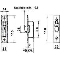 Cerradura Lince 5554 Aluminio   14 mm,