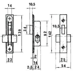 Cerradura Lince 5552 Aluminio   14 mm,