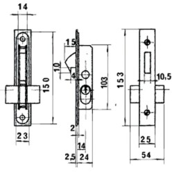 Cerradura Lince 5555 Aluminio   14 mm,