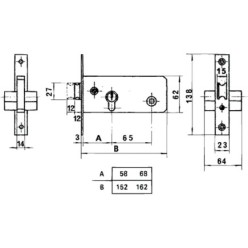 Cerradura Lince 5557         Inoxidable / 70 mm,