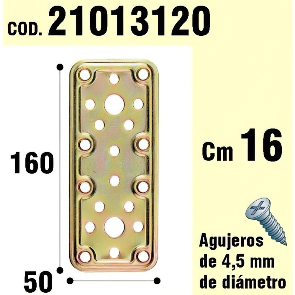 Soporte Para Madera Placa Bicromatada 50x160 mm, al por Mayor | Almacén de Ferretería