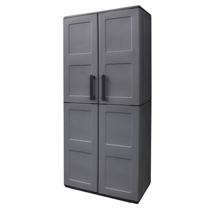 Armario Resina Alto 68x37x169 cm, Color Gris Oscuro al por Mayor | Almacén de Ferretería