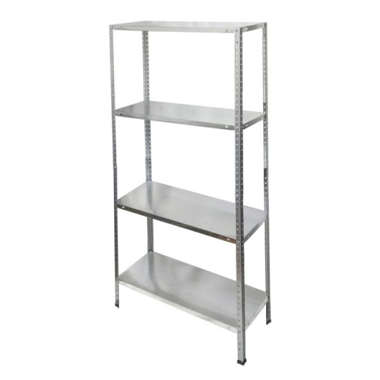 Estanteria Acero Galvanizado con 4 Baldas 150x75x30 cm, Baldas ajustables, Peso maximo 120 Kg, al por Mayor | Almacén de Ferrete