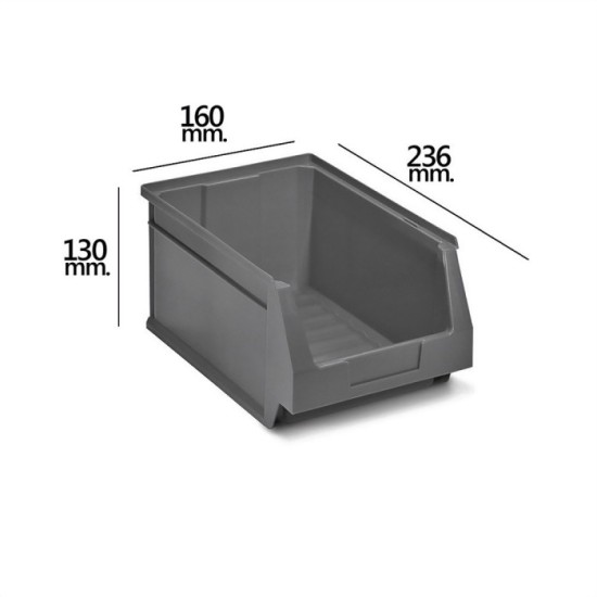 Gaveta Apilable Almacenamiento Gris Nº52 236x160x130 mm,   (2/6) al por Mayor | Almacén de Ferretería