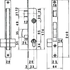 Cerradura Lince 5590         Hn/20 mm,