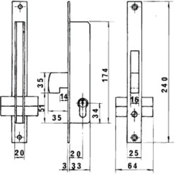 Cerradura Lince 5592         Hn/20 mm,